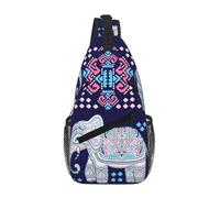Uusnwaa Water Resistant Purple Elephant Printed Sling Crossbody Bag