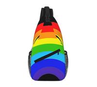 Uusnwaa Water Resistant Rainbow Printed Sling Crossbody Bag