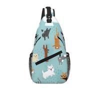 Uusnwaa Water Resistant Raining Cats & Dogs Printed Sling Crossbody Bag
