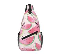 Uusnwaa Water Resistant Watermelon Fresh Fruit Printed Sling Crossbody Bag