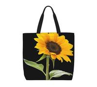Uusnwaa Women Bloom Sunflower Print Tote Bag,Shoulder Handbag,Reusable Grocery Shopping Bag For Travel Work Beach