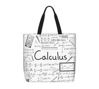 Uusnwaa Women Math Geometry G alculus Print Tote Bag,Shoulder Handbag,Reusable Grocery Shopping Bag For Travel Work Beach