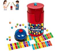 Uuxkgu Fast Bead Grabbing Game,match color bingo game set,complete bingo set, 1 Bell & Bead Can Improve Color Cognition, Reaction Speed & Hand-Eye Coordination for Family/Party 2-4 Players-1set