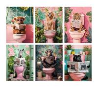 uuxsretaio 6 Packs Animals Diamond Painting Kits for Adults Beginner, Diamond Art Kit for Adults, Full Round Drill Diamond Dots Paintings, Easy Gem Art and Crafts for Home Wall Decor 12x16 Inch