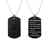 uuyann Little Reminders Drive Safe Motivational American Dog Tag Necklace Inspirational Gifts for son Teen