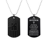 uuyann May God Bless You Sponsor American Dog Tag Necklace Thank You Confirmation Sponsor Gift for Men