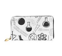 UUYHHGB (Chemistry Print) Print Large Capacity Wallet PU Leather Credit Card Holder Phone Checkbook Organizer Zipper Bag Colorful Wallets Clutch Purse for Women Men, Chemistry Print, One Size, Casual