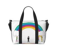 UUYHHGB Duffle Bag Large Lightweight Foldable Print Weekender Bag Travel Bag Carry on Bag Overnight Bag, for Gym Sports Yoga Women, Small rainbow, Black, Black, One Size