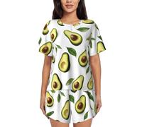 UUYHHGB Women's Short Sleeve Pajama Sets Loungewear 2 Pieces Comfy Soft, Ultimate Comfort meets Funny Print, Avocado, Black, Medium-5X-Large