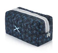 UUYUUY Quilted Makeup Bag Pouch, Midnight Blue, 1, All-round Storage