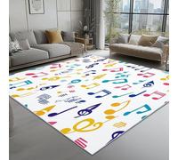 UUZEAI Abstract Colorful Music Notes Area Rugs for Living Room Bedroom Decor, Musical Themed Modern Washable Carpet, Soft Non Slip Low Pile Indoor Floor Mat 140x200cm