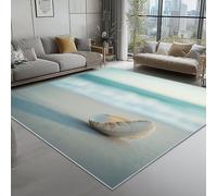 UUZEAI Hawaii Non-Slip Area Rugs for Living Room, Summer Beach Shells Soft Washable Rug for Kitchen Dining Room Bedroom Decor, Blue Low Pile Floor Mat 100x140cm