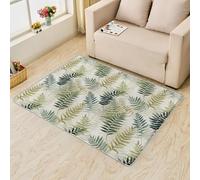 UUZEAI Jungle Plants Leaves Non Slip Bedroom Rug, Simple Green Leaf Design Washable Soft Non-shedding Indoor Throw Carpet for Living Dining Room Office Home Decor(60x110cm)
