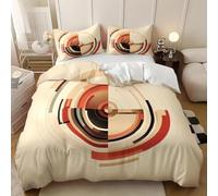 UUZEAI Retro Mid Century Duvet Cover Full Size, Creative Circle Geometric Bedding Set for Bedroom Decor, Modern Abstract Comforter Cover with 2 Pillowcases(135x200cm+80x80cm*2)