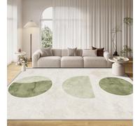 UUZEAI Washable Mid Century Modern Area Rug for Living Room Nordic Minimalist Circles Design Contemporary Art Decor Carpet for Bedroom Entryway, Non-slip Thin Doormat(100x160cm)