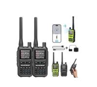 UV-5R Mini Dual Band walkie Talkie,2026 New UV-5R Mini Walkie Talkie Bluetooth Power Adjustable Tiny Size Frequency Copy 999 Channels for Outdoor Emergenc Camping Hunting Gear,Type-C Fast Charging