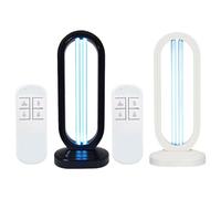 UV Bed Bugs Light Sanitizer, UVC Lamp Dust Mites and Mold Removal with Remote Control, 38W 110V Light Sanitizer for Home Room Office (Black White 2PCS)