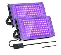 UV Black Light 50W 100W 150W Outdoor LED Flood Black Light 395nm For Disco Glow Party Stage for DIY Enclosures(2 Pack 100W)
