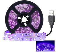 UV Black Light LED Strip - 2M Rechargeable Glow Strip for Gaming Setups, DIY Crafts, Home Décor, Parties & Fluorescent Art - Battery-Powered, Flexible & Easy to Install