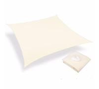 UV Block Sun Shade Sail - Water Resistant Tear & Rust Resistant with Stainless Steel D-Rings & Grommets - Perfect for Outdoor Patio Garden Backyard (Beige A 2x)