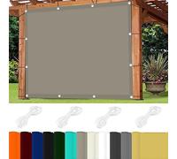 UV-Blocking Sun Shade Sail 1.2x6m 98% UV Protection Waterproof Polyester Canopy with 4 x 1.5m Ropes for Patio Garden Terrace - Kaki Color