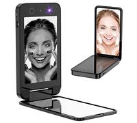 UV Camera for Sunscreen Test, UV Mirror, 4 Inch Vanity Mirror, Compact Travel Makeup Mirror, Double-Sided Pocket Mirror for Skin Protection