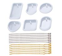 UV Crystal Resin Perforated Silicone Mold Geometric Love Heart Round Ellipse Square Rectangle Shield Shaped Pendant Geometry Pendant Silicone