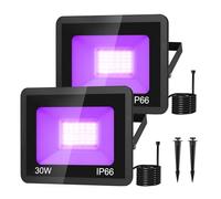 UV Curing Lamp, 2PCS 30W LED UV Black Lights IP66 Stage Blacklight Ultraviolet Flood Effect Light For Halloween Xmas Dance DJ Disco Party