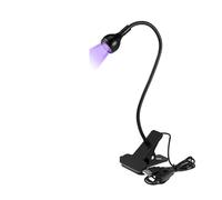 UV Curing Lamp 395nm UV LED Light with Gooseneck Clamp USB 3W Black for Curing Blacklight Poster Gel Nail Fluorescent Paint