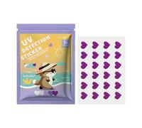 UV Detection Stickers, 24 Pieces UV Patches For Sunscreen, Love Shaped Sun Patches And Sunscreen Dots - 5-Style Variety Pack, Safe Outdoor Sun Protection Tools For Kids And Adults