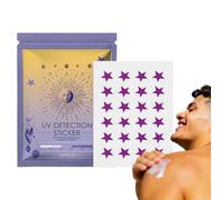 UV Detection Stickers, UV Stickers for Sunscreen, Set of 24 Stickers for Tan, Replitation of Sun Protection in the Shape of a Star, Supply