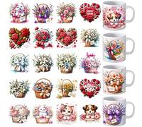 UV DTF Cup Wrap - 24 Sheets Happy Mother DayUV DTF Cup Wraps for 16 oz Dog Mom Uvdtf Decals Waterproof Rub on Transfer Letter Stickers for Glass Cups Wood Crafts (Best Mom)