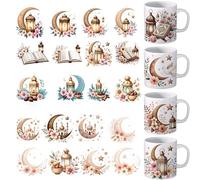 UV DTF Cup Wrap - 24 Sheets Spring Style UV DTF Cup Wraps for Mug Ramadan Uvdtf Decals Waterproof Rub warf Wild Flower Iron On Transfer for Glass Cups Wood Crafts (Ramadan)