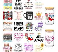 UV DTF Cup Wraps - 20 Sheets Happy Monter Day UV DTF Cup Wraps for 16 oz Glass, Mama Need Coffee Uvdtf Transfer Stickers for Mom Gift, Laptop, Mobile Phone Case, Skateboard DIY Crafts Stickers