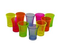 UV Floor - 10 Fluorescent Shooters - 25 ml - Reusable Shot for Parties and Parties - Neon - 5 Colours - Rigid Plastic