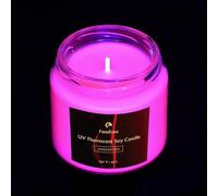 UV Fluorescent Soy Wax Candles with Low Temperature and Low Heat Wax Play for Party Unscented 104°F 5oz (Red)