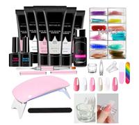 UV Gel Nail Kit - Professional 6 Color Manicure Collection, Compact Lamp Included, Easy Application Equipment, Beauty Maintenance Support | Nail Extension Tool For Office Outdoor Trip Girlfriend Daugh