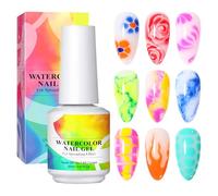UV Gel Nail Polish,15ml UV LED Watercolor Floral Print Blossom Fingernail Gel | Spreading Effects, Portable Lightweight Uv Nail Polish For Travel, Outdoor, Home, Business Trip, School