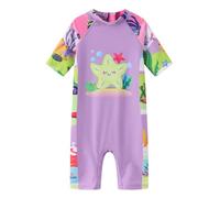 UV Girls Swimming Costume Short Sleeve Swimsuit Girls All in One Rash Guard Swimming Suit Age 4-5 Years