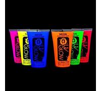 UV Glow Neon Face and Body Paint - Fluorescent - Brightest glow under UV! (50ml (Pack of 6))