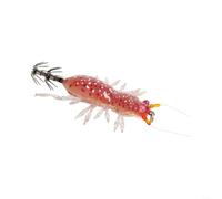 UV Glow Squid Jig EGI Lure 5.5cm 8.9g Slow Sinking with Rattling Beads, Realistic Shrimp Soft Legs for Night Sea Fishing, Octopus Bait(4# Khaki)