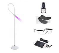 UV Lamp for Eyelash Extensions - UV Light with Foot Pedal - for Lash Artists, Nail Tech- Essential to Cure UV Eyelash Extension Glue | with UV Glue, Goggles, Black Eye Pads | Adjustable Spot Size