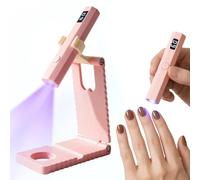UV Lamp for Gel Nails, Mini Handheld UV Nail Lamp with Stand, UV Light for Gel Nails Rechargeable, 2 Timers Nail Lamp for Gel Polish, Nail Dryer Portable, Pink