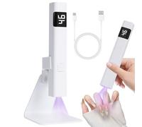 UV Lamp for Gel Nails, Mini LED Nail Lamp with Stand, Rechargeable, 3 Time Keeping Modes, for Gel Nail Polish, for Quick Curing of Nail Glue, Nail Tips