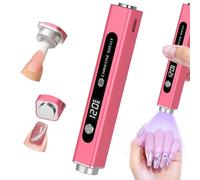 UV Lamps for Gel Nails, CHRISTINE SHELLY Handheld 3 in 1 LED Nail Light Cat Eye Magnet Flash Cure Lamp Nail Stamp LCD Display Rechargeable Nail Dryer with 3 Timers for Gel Polish Home DIY