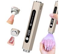 UV Lamps for Gel Nails, CHRISTINE SHELLY Handheld 3 In 1 LED Nail Light Cat Eye Magnet Flash Cure Lamp Nail Stamp LCD Display Rechargeable Nail Dryer with 3 Timers for Gel Polish Home DIY