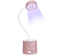 UV LED Nail Lamp, CHRISTINE SHELLY Mini Gel Polish Light Nails, Rechargeable Flash Cure Nail Dryer Table, Quick Drying Goosenecks Lamp for Home Nail Salon DIY Manicure