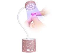 UV LED Nail Lamp, CHRISTINE SHELLY Mini UV Light for Gel Nails Polish, Rechargeable LED Flash Cure Nail Dryer, Quick Drying Goosenecks UV Nail Lamp for Home Nail Salon DIY Manicure