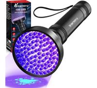 UV Light Blacklight Flashlight, 100 LED Ultraviolet Torch 395nm for Detecting Cat/Dog Urine Stains, Curing UV Resin, OCD Cleaning, Finding Golf Balls/Scorpions