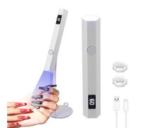 UV Light for Gel Nails,Rechargeable USB Nail Dryer Light,Cordless Handheld Nail Lamp with Magnetic Stand,Portable UV Light for Gel Nail,Nail Light with 20/60s Timers for Fast Drying,Silver